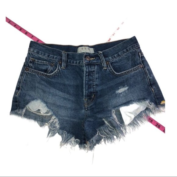 Free People Loving Good Vibrations Cuttoff Jean Shorts 26 - Picture 6 of 6